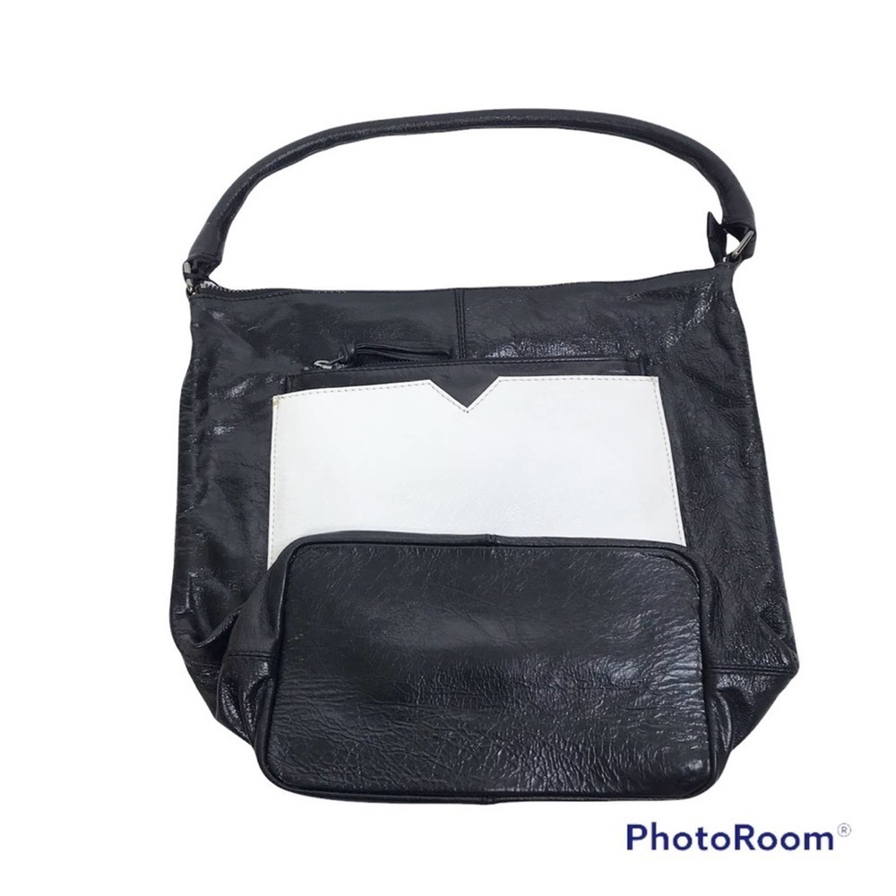 Latico Leather Colorblock Dee Dee Shoulder Bag Black And White Nwt